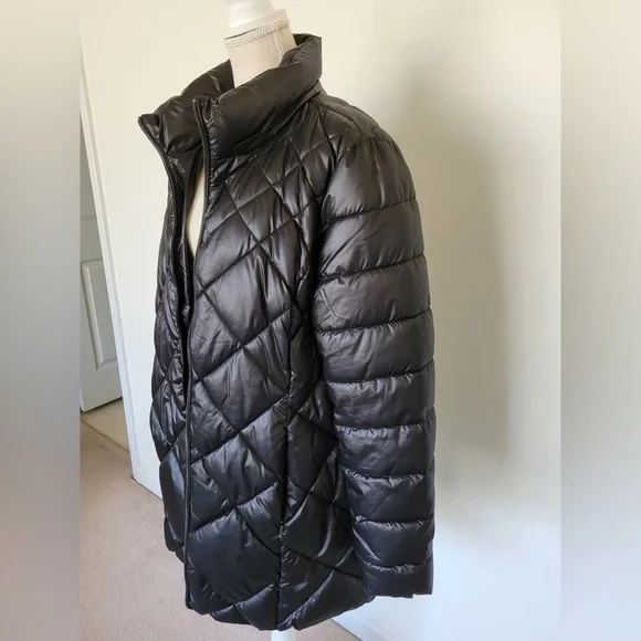 Womens Puffer Coat by Andrew Marc, Black, Size XL - Picture 5 of 8